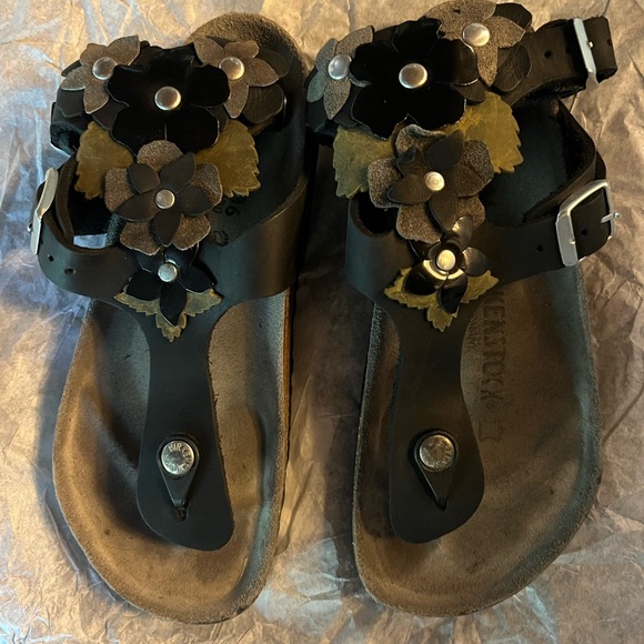 RARE Birkenstock Gizeh High Flower Sandals Ankle Straps Size euro36/us6 - Picture 4 of 10